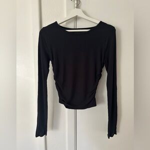 Alo Yoga Black Crop Long Sleeve Top L